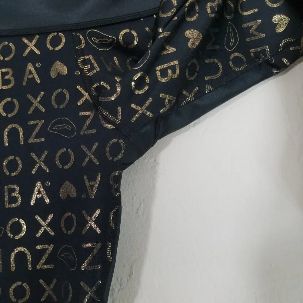 Zumba Fitness Crop Legging Black/Gold Size XS - Picture 3 of 6